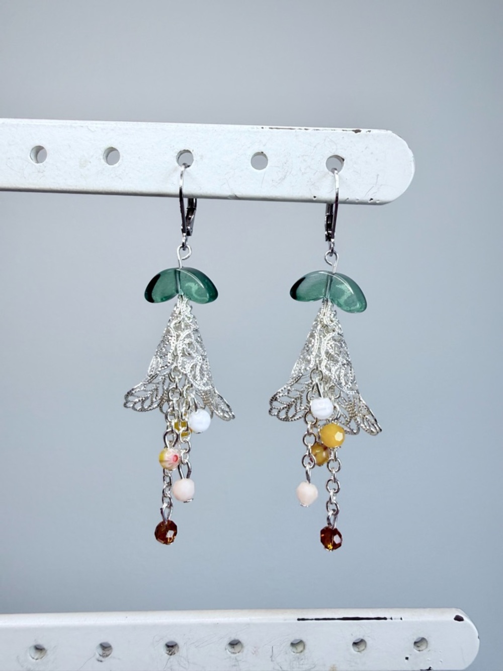 Handmade Filigree Floral Drop Earrings